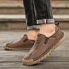 Men's Casual Shoes Classic Fashion Flat Shoes for Outdoor Driving for Men Handmade Soles Versatile Men's Leather Casual Shoes Anti Slip