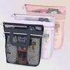 Прозрачная сетчатая сумка-органайзер для ванных принадлежностей, многоцелевой дорожный контейнер для хранения с портативной ручкой