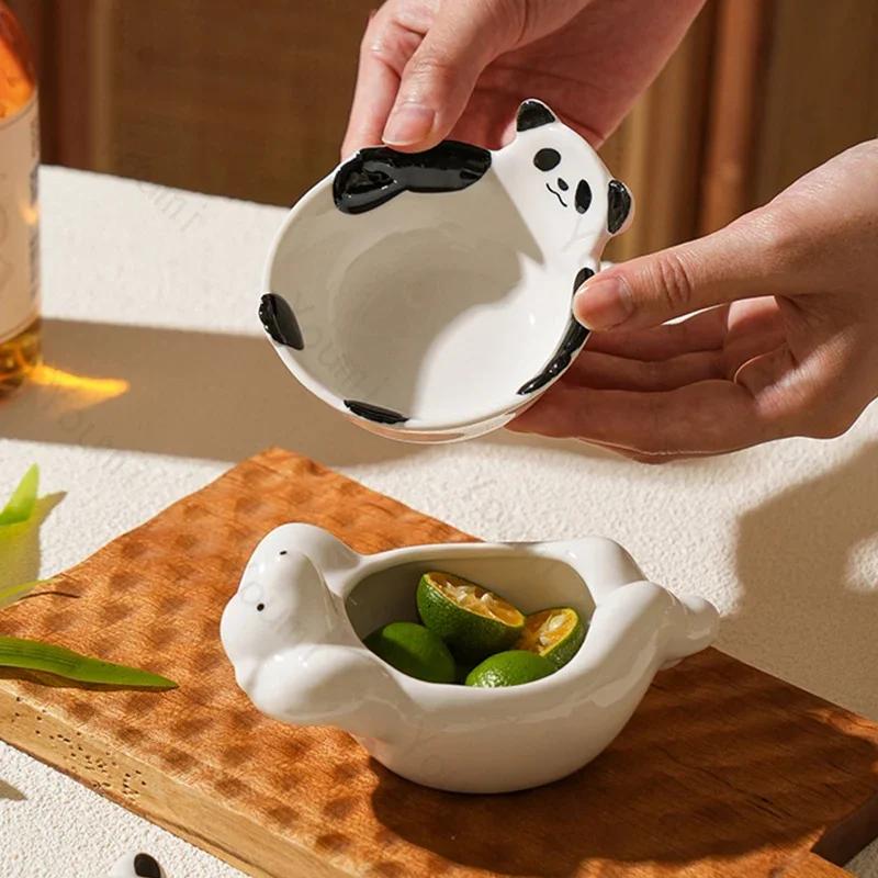 Милые мультяшные керамические миски для дома, вкусные хот-поты, маленькие тарелки, изысканные десерты и закуски для ресторанов высокого класса, изысканная столовая посуда