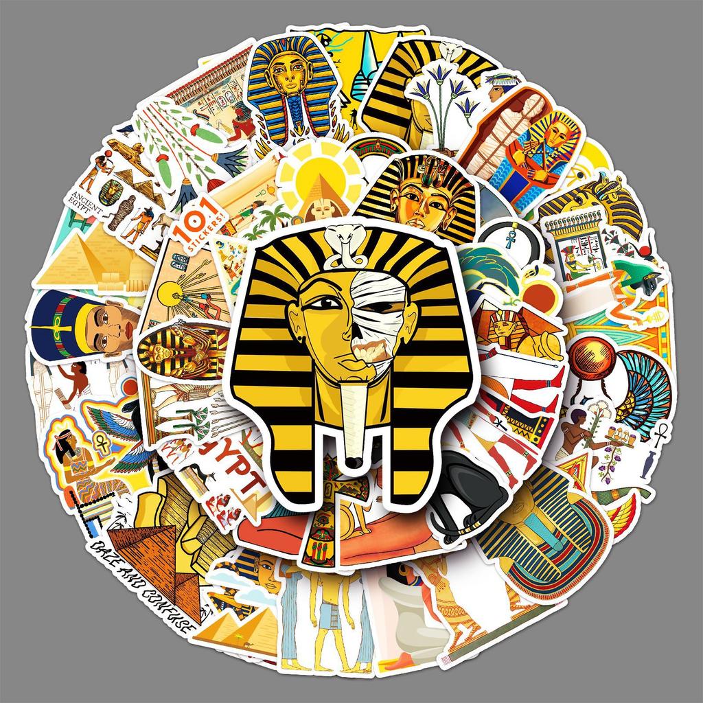 50 Египетские граффити Персонализированные Наружные Мультяшные Пирамида Мумия Чехол для Мобильного Телефона Наклейки для Чемодана Водонепроницаемые