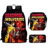 Wolverine Deadpool Movie Characters Trendy Cartoon Printed Backpack Student
