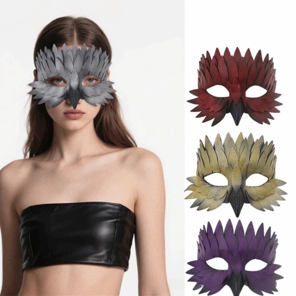 Owl Shape Costume Party Mask Colorful Feather Mask Creative Party Mask Costume Party