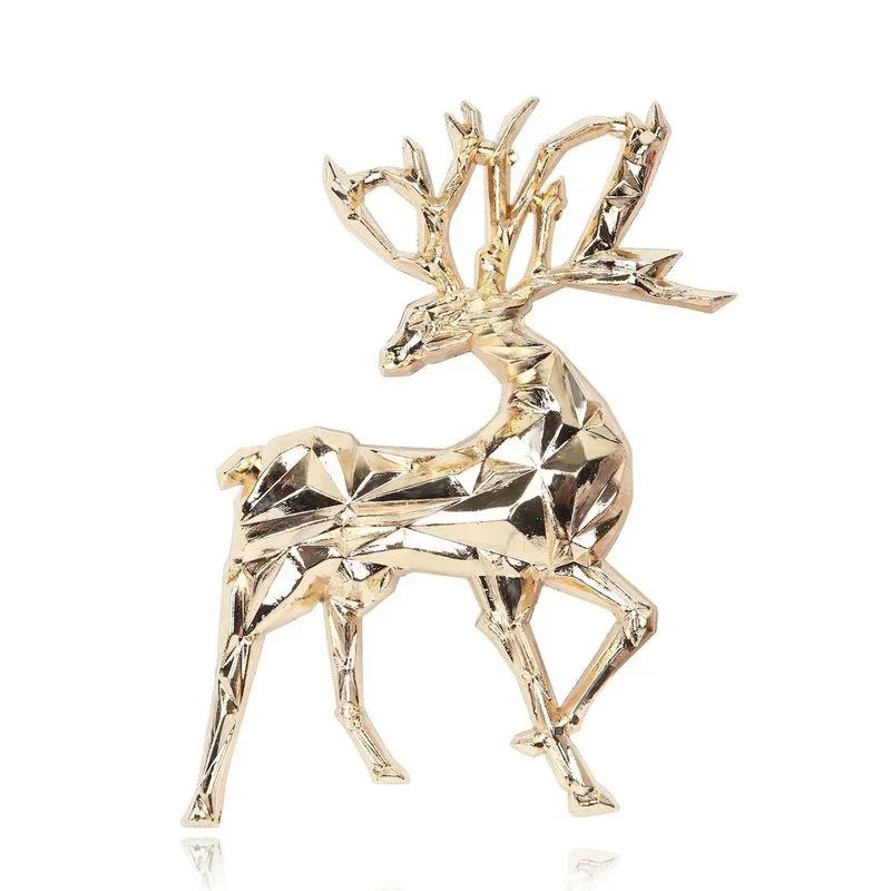 Creative 1 Pcs Mini Exquisite Golden Christmas Deer Animal Clothes Brooch Men And Women Clothing Hundred Matching Accessories