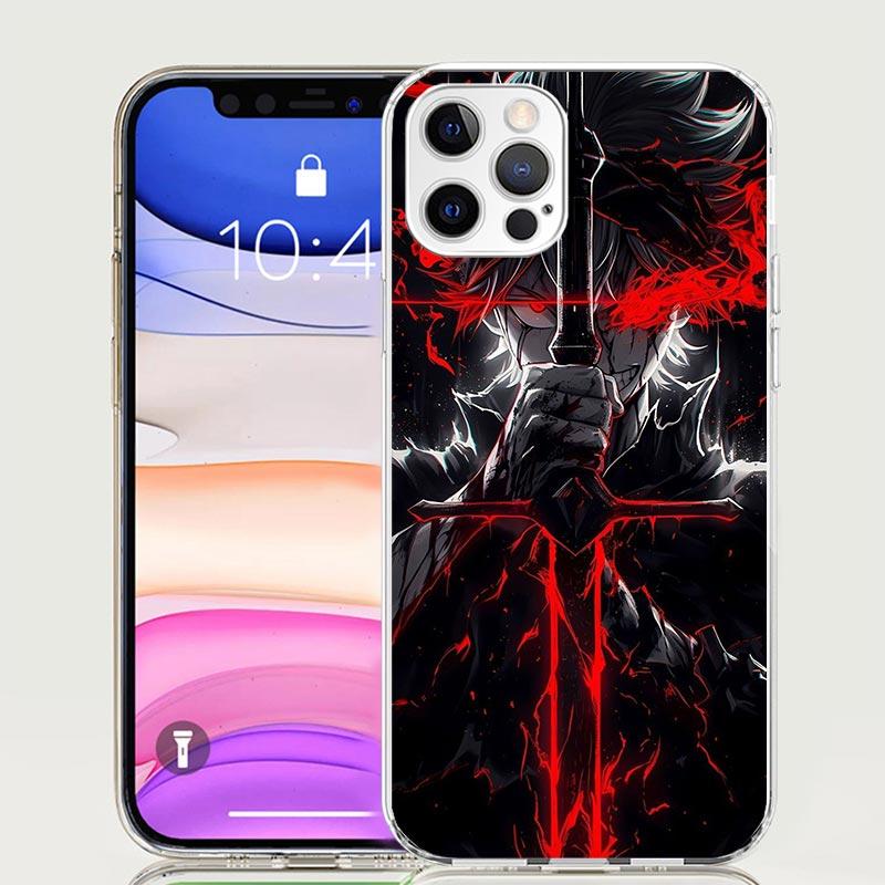 Черный чехол для телефона с аниме-рисунком 'C-Clovers' для iPhone 18 17 Air 16 15 Plus 11 14 Pro Max 13 Mini 12 7 8 + SE Арт-узор Индивидуальная обложка 17