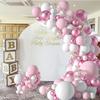 Kit de décoration de ballons - Riavika - 104 PCS - Rose et blanc - Facile à utiliser - Romantique