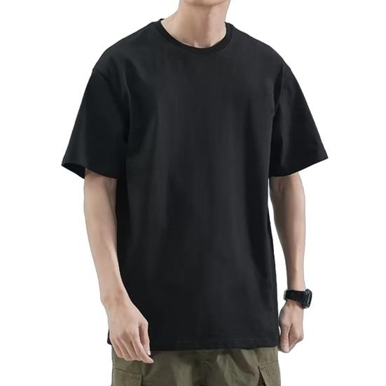 Men Solid Color T-Shirt Round Neck Short Sleeve Summer Tee Casual Loose Fit Tee Shirt for Daily Life Parties Street Beachwear