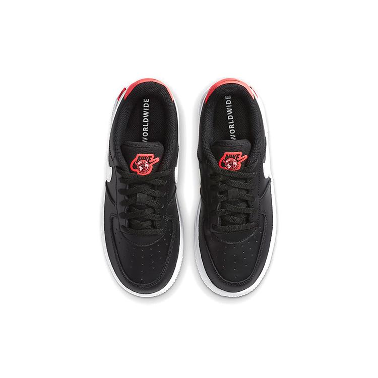 Nike Nike Air Force 1 Worldwide Кожаные Низкие Скейтбордические Кроссовки Черно-Красные Детские Возраст 3-7 Лет CN8539-001