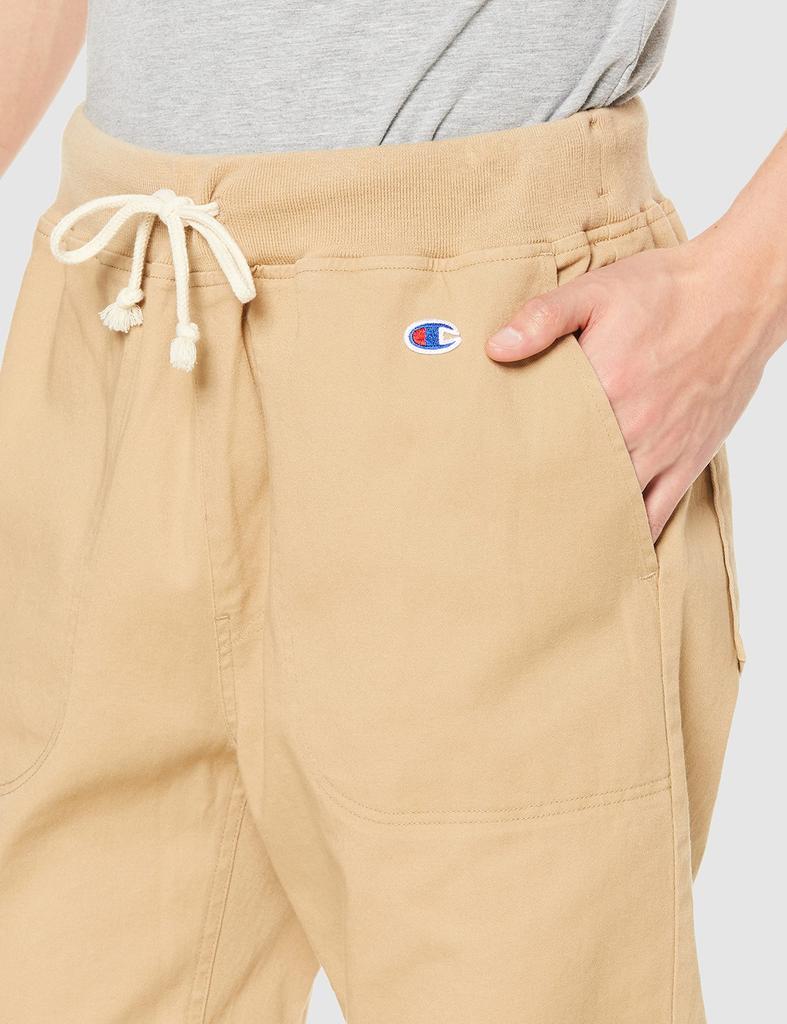 Champion Basic Stretch Twill Chino Pants with Ribbed Hems and Size Men's One-Point Logo, Beige, XS, C3-X214