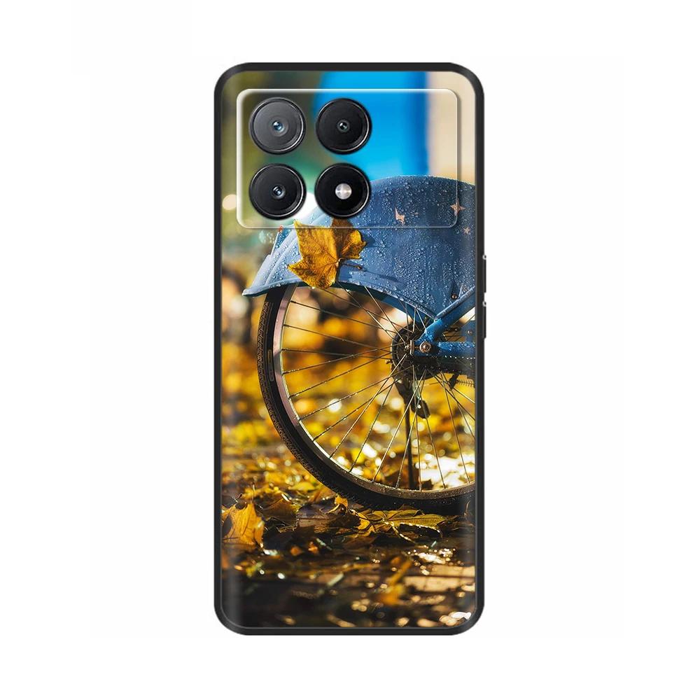 Для Xiaomi Poco X6 Pro Чехол PocoX6 Модный Кот Цветок Мягкий Силиконовый Задний Чехол для Телефона для Poxo C6 PocoX6 Pro x 6 Чехлы etui Funda