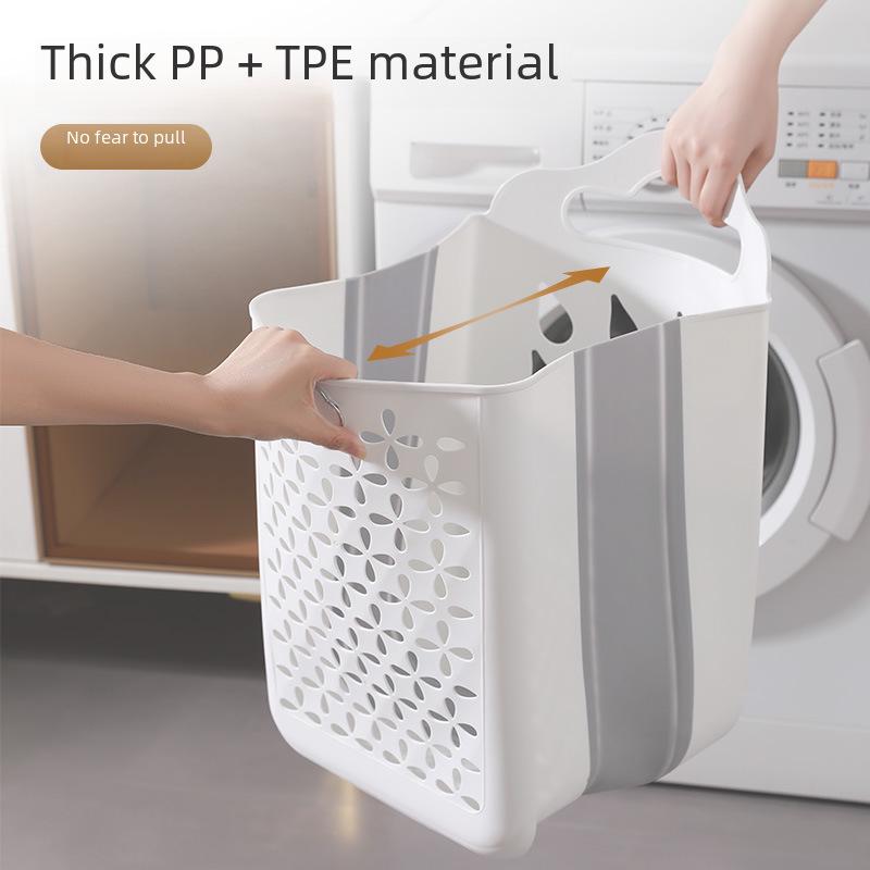 "Large Capacity Folding Wall-Mounted Laundry Basket for Dorms and Bathrooms"