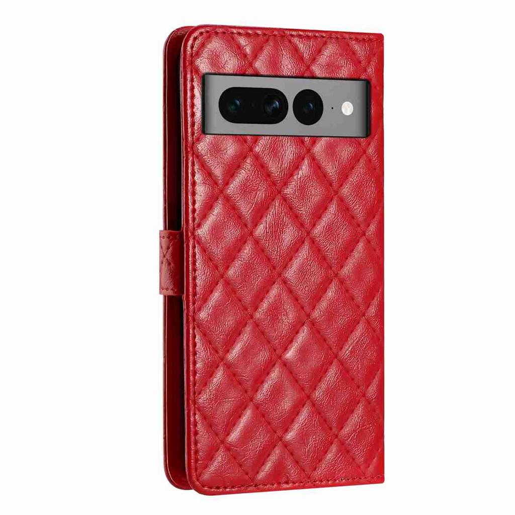 Quilted Pattern Faux Leather Wallet Case for Google Pixel 6 /Pixel 7 /Pixel 8 /Pixel 9 /Pixel 10 Series...360° Protection with Card Slots & Stand
