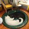 VIKAMA Yin Yang Cat Carpet Round Soft Floor Mat Study Carpet Rug For Bedroom Carpet For Live Room Large Area Rugs Home Decor