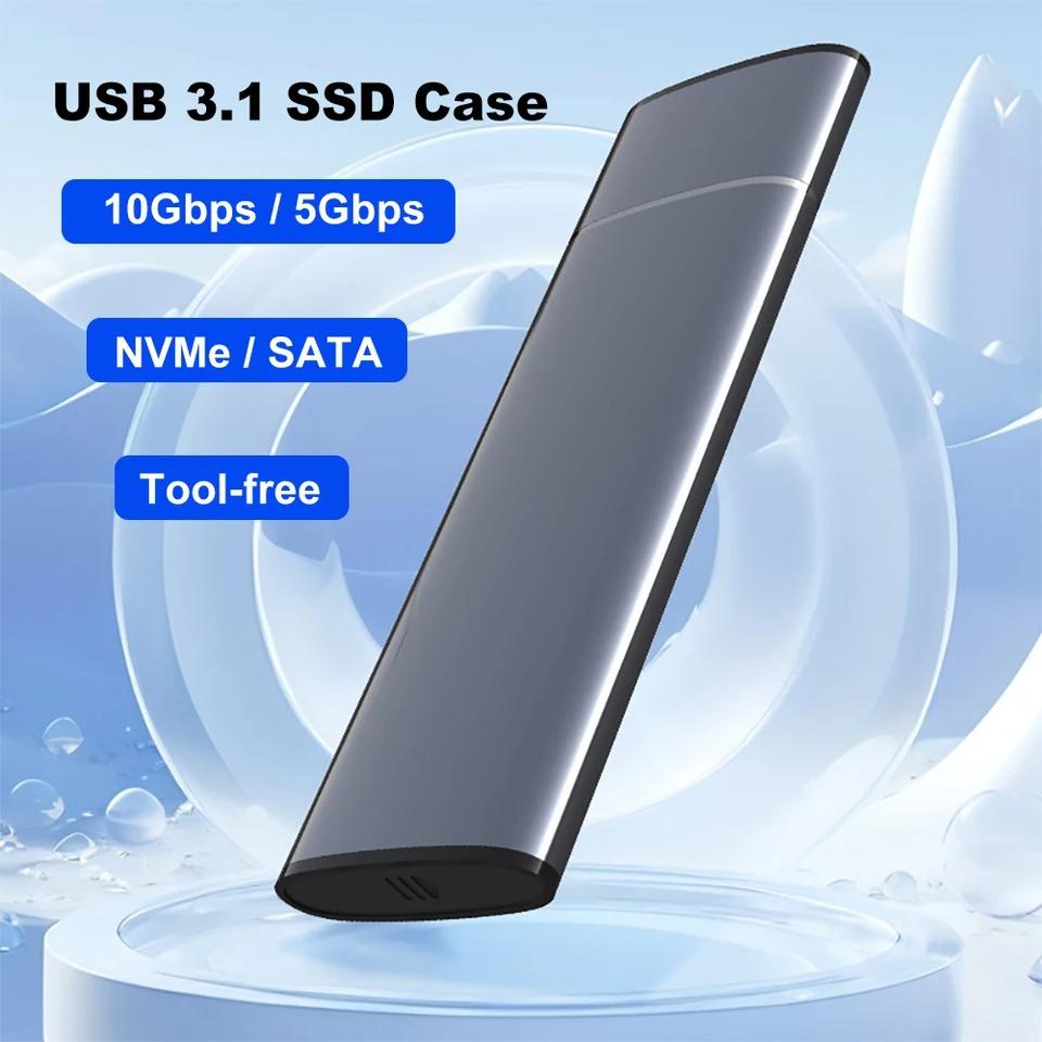 Корпус M.2 SATA NVMe, алюминиевый, внешний жесткий диск, SSD, чехол USB C 3.1 Gen2, 10 Гбит/с на NVMe SATA NGFF PCIe, внешний корпус для ноутбука