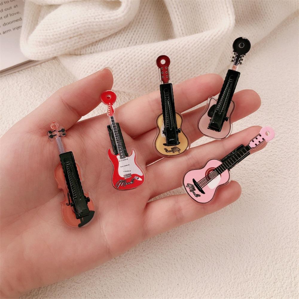 Korean Style Violin Hairclip Ins Musical Instrument Hair Clip Gift Guitar Hair Clip Girls