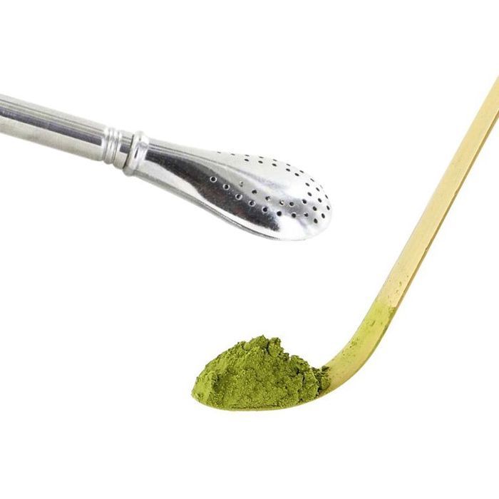 Ложка для чая Matcha Chashaku + трубочка из нержавеющей стали с фильтром