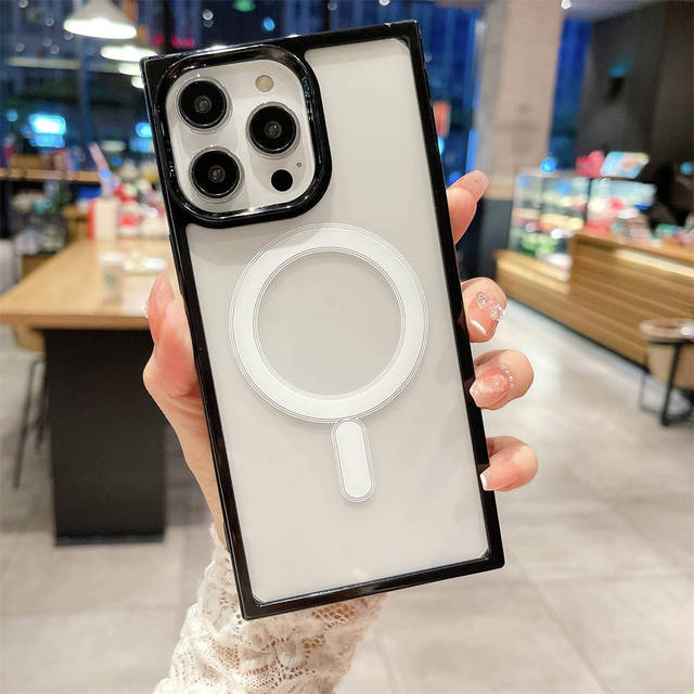 Магнитный чехол для телефона с беспроводной зарядкой Iphone 14 13 12 11 Pro Max 14pro 14 Plus 11 противоударный акриловый прозрачный бампер силиконовый чехол