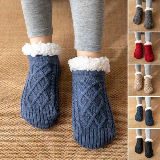 Couple Socks Fashion Pattern Keep Warm Washable Non Slip Knitting Floor Socks for Home
