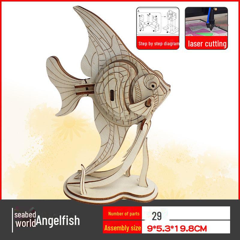 Милые животные DIY 3D деревянная головоломка для детей