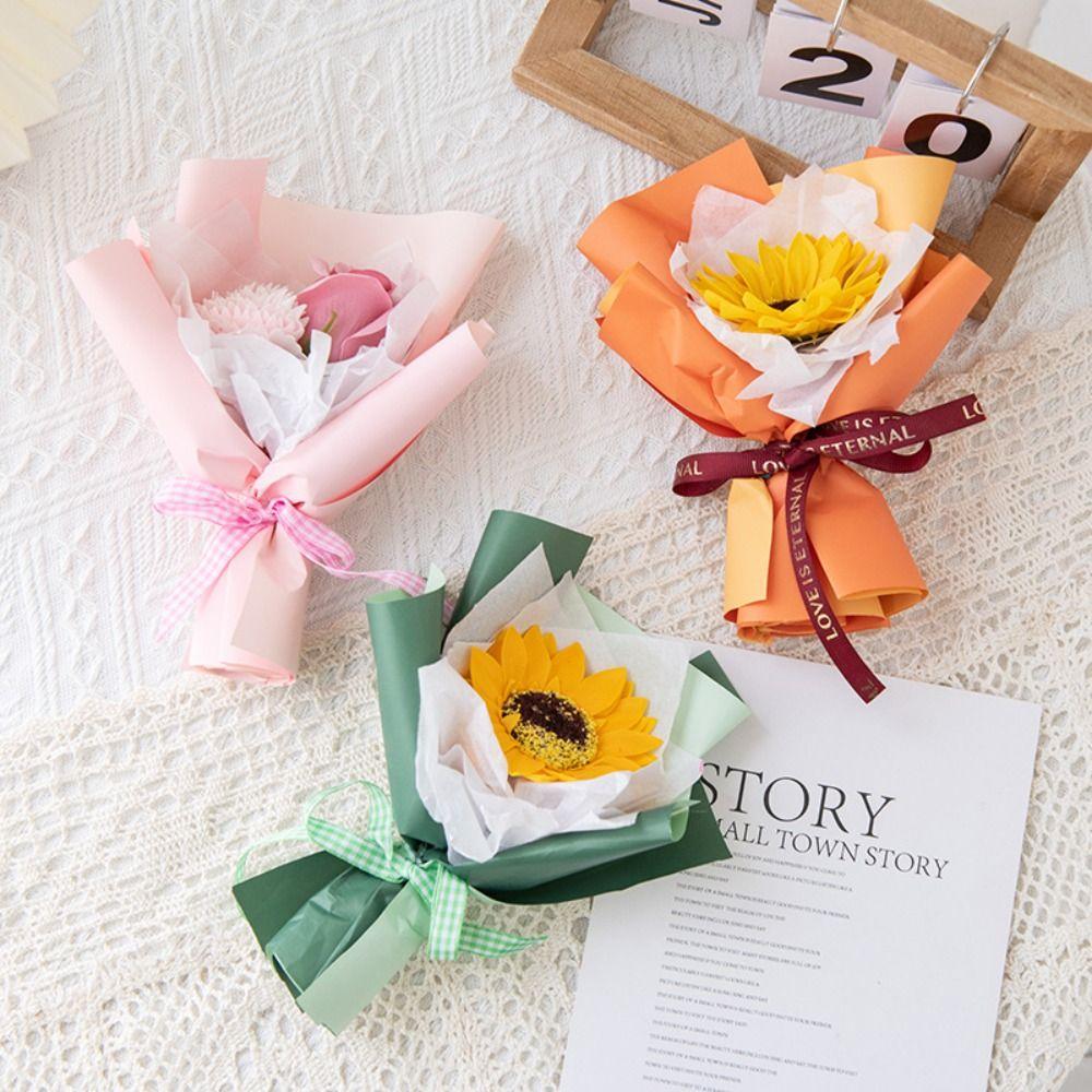 DIY Sunflower Flower Bouquets Carnation Rose Simulation Flower Valentine's Day Gift
