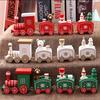 Christmas Train Painted Wood Christmas Decoration for Home with Santa Bear Xmas Kid Toys Gift