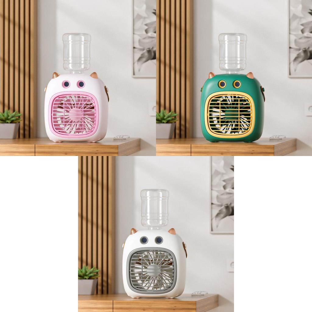 Портативный Мини-монстр Двойной распылитель Вентилятор Увлажнитель Тихий Перезаряжаемый Настольный вентилятор