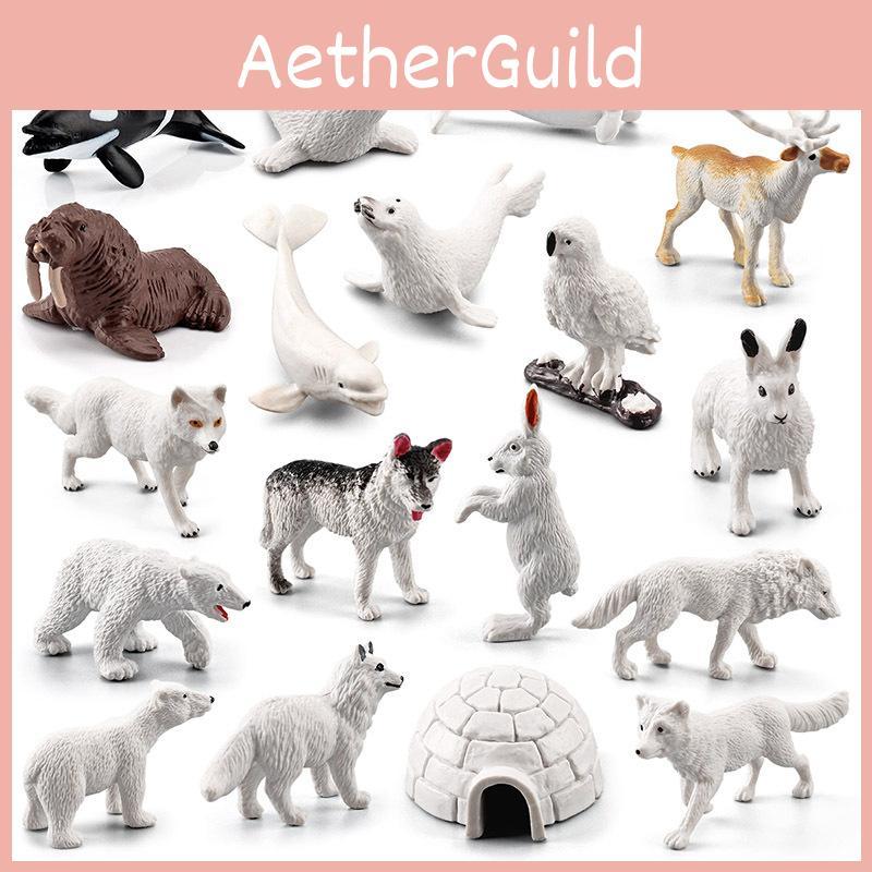 Реалистичный набор миниатюрных фигурок арктических животных, включая моржа, белуху, тюленя, для детей