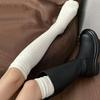New JK Knee High Socks Thin Long Stacked Socks Women's High Solid Colour Patchwork Sock Japanese High Elasticity Stockings