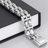 Men's Double Row Link Chain Bracelet for Men Polished 316L Stainless Steel Massive Style Male Jewelry Accessory 21MM 23CM Long