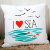 Blue Sea Sail Print Sofa Cushion Cover Pillowcase Home Party Car Bedding