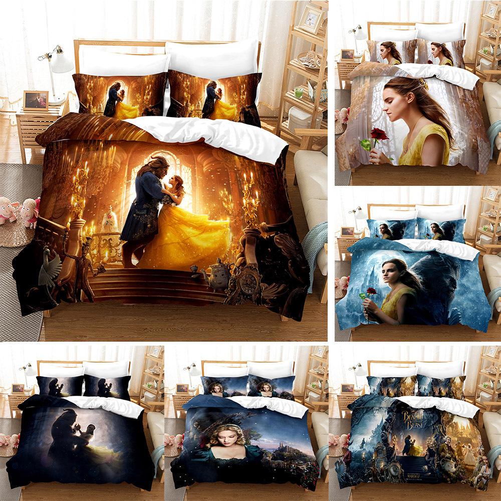 Постельное белье с 3D цифровой печатью, пододеяльник, набор из трех предметов