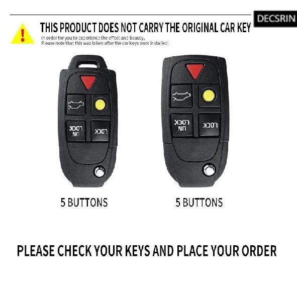 Zinc Alloy + Leather Car Key Case Cover Holder Shell Fob For VOLVO S60 S80 V70 XC70 XC90 Car Remote Interior Accessories