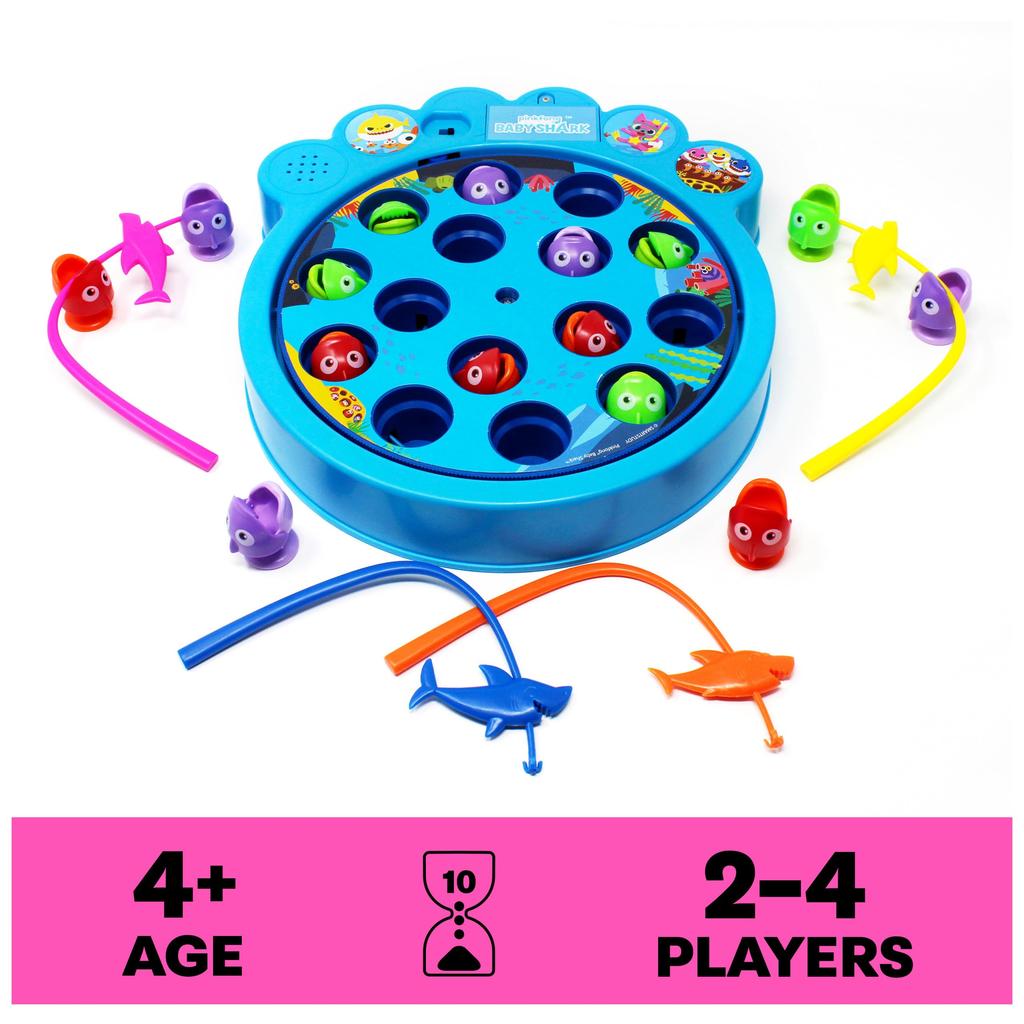 Cardinal Industries 6053381 Pinkfong Baby Shark Let's Go Hunt Musical Fishing Game, for Families and Kids Ages 4 and Up