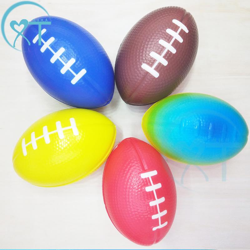 9cm PU Sponge Coffee Rugby Ball - Squishy Stress Relief Toy