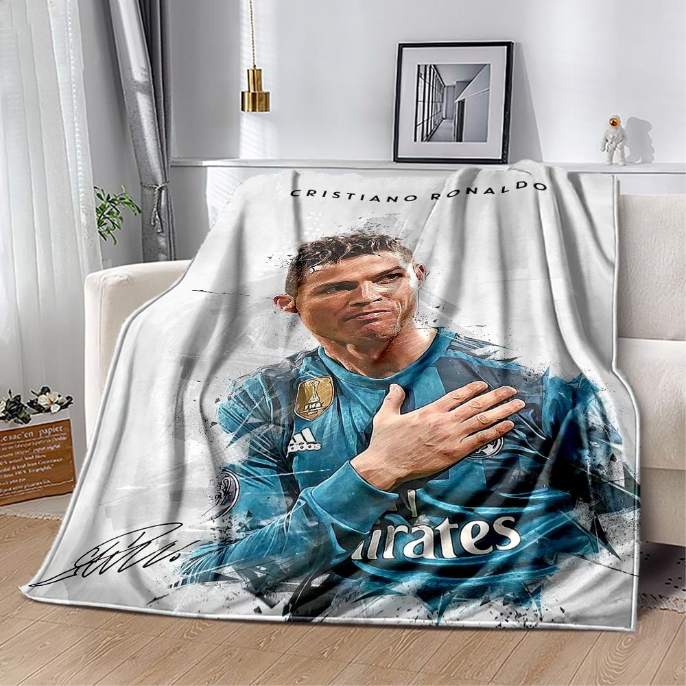 Cristiano Ronaldo Blanket Comfortable Great For Sofa Picnics Livingroom Four Seasons Multipurpose Playful Design