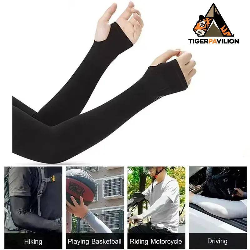 Летний прохладный рукав на руку, рукав на палец, ледяной прохладный, высокая эластичность, для активного отдыха, велоспорта, без пальцев, для рыбалки, на заказ, из ледяного шелка