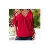 Relaxed Fit Polyester Long Sleeve Vneck Shirt For Women With Spliced Pattern Perfect For Spring