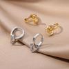 Zircon Heart Pendientes Earring For Women Stainless Steel Gold Color Piercing Earring 2025 Trend Jewelry aretes Accesorios mujer CLE
