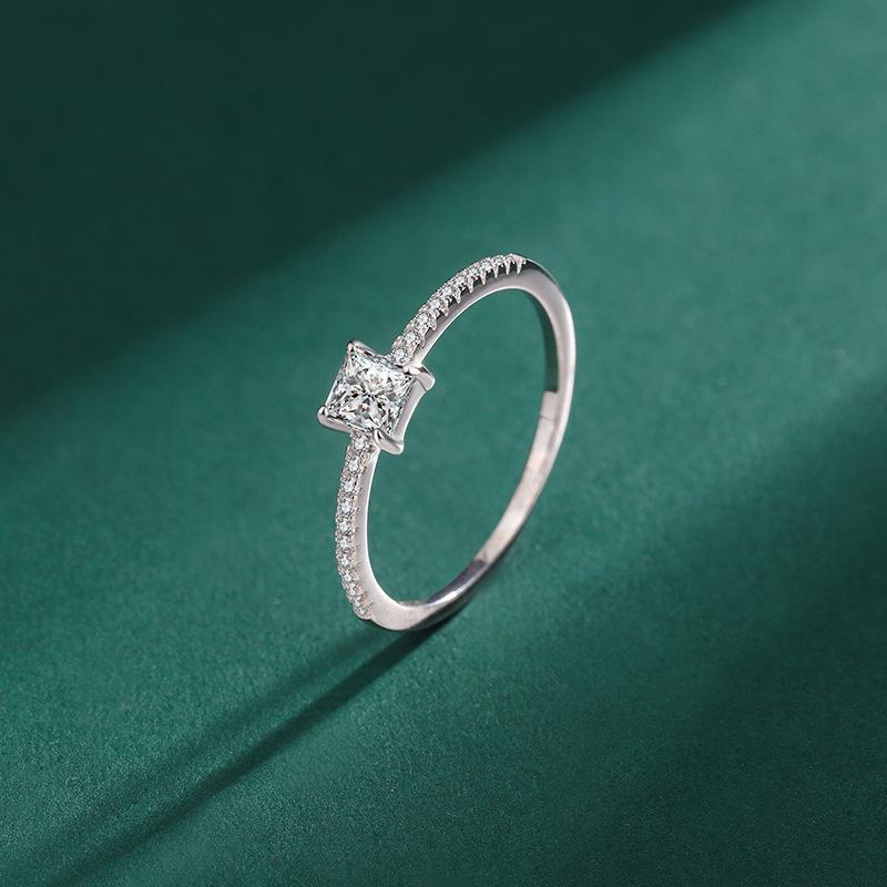 Классическое кольцо с двенадцатью звездами, красочное квадратное кольцо с полным цирконом для женщин, оригинальное стерлинговое серебро, подарок на день Святого Валентина, ювелирные изделия