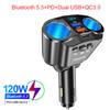 Car Cigarette Lighter 12V-24V Socket Splitter Charger PD QC3.0 Fast Charger C Ports Dual USB 4.8A Digital Display Power Adapter