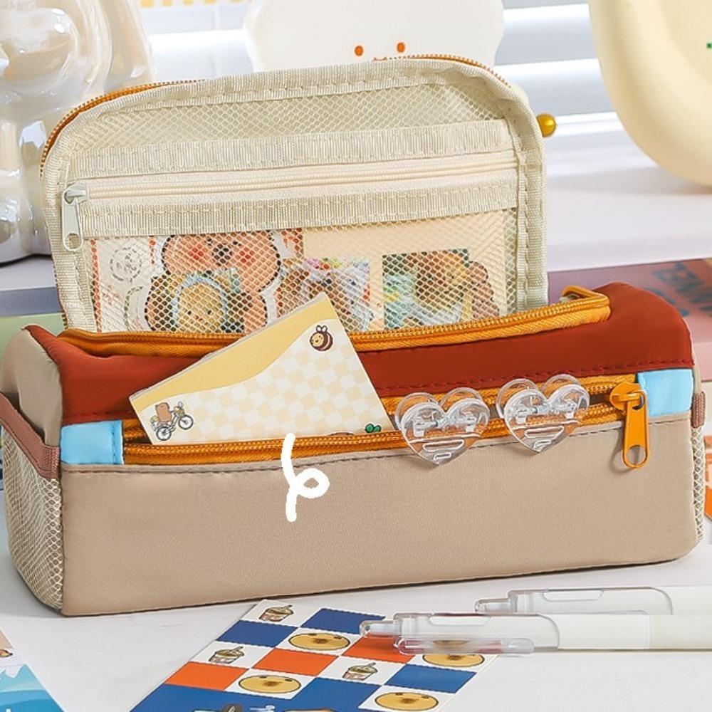 Настольное хранение Большая вместимость Пенал Сумка для хранения канцелярских товаров Школа Офис