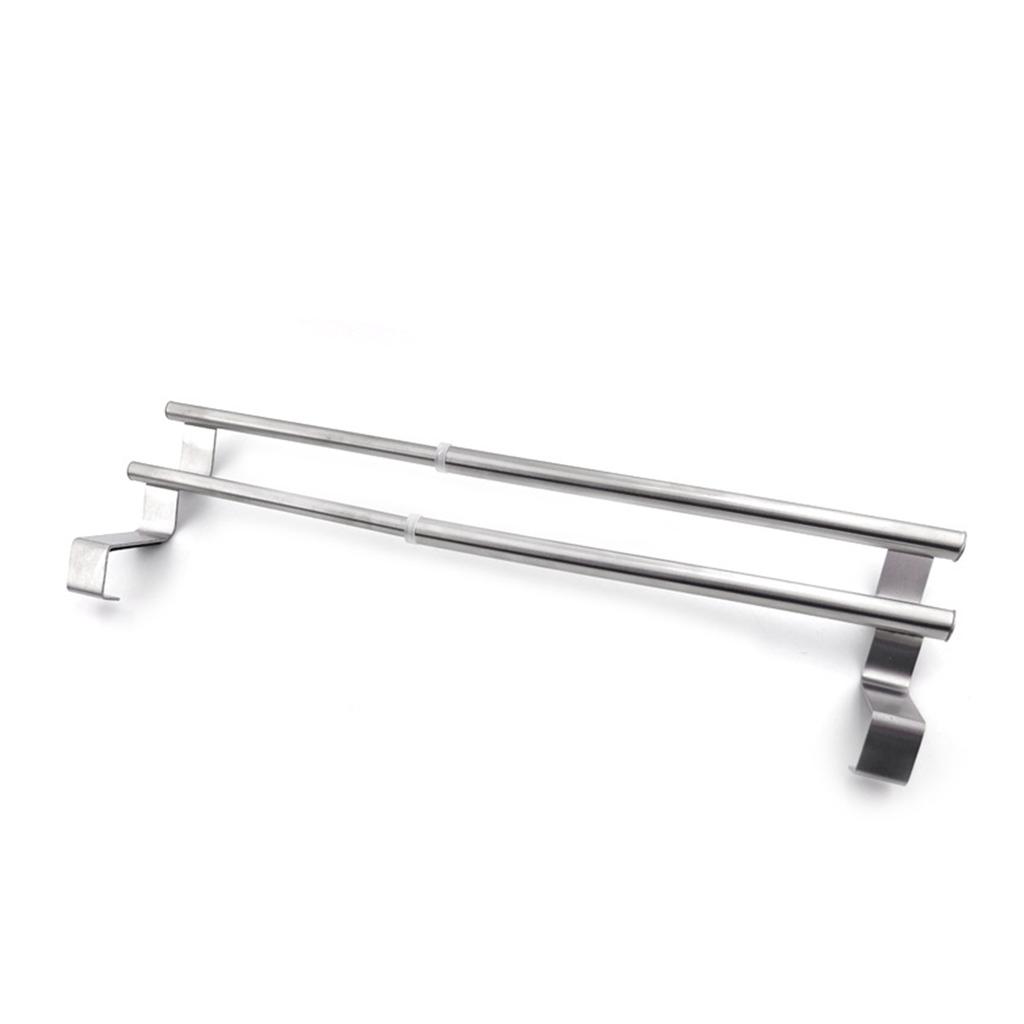 Expandable Double Towel Hanger Over Cabinet Cupboard Doors Stainless Steel Bath Towel Bar Towel Clothes Hanger Towel Rack Holder for Bathroom Kitchen
