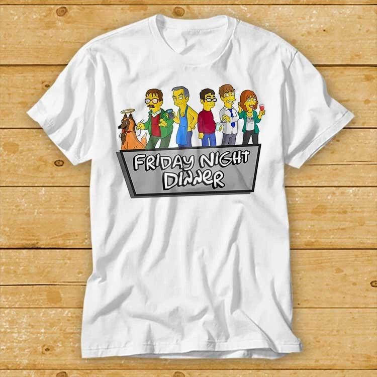 Friday Night Dinner Simpsons Funny Shalom Jackie Wilson Art Top T Shirt 2004