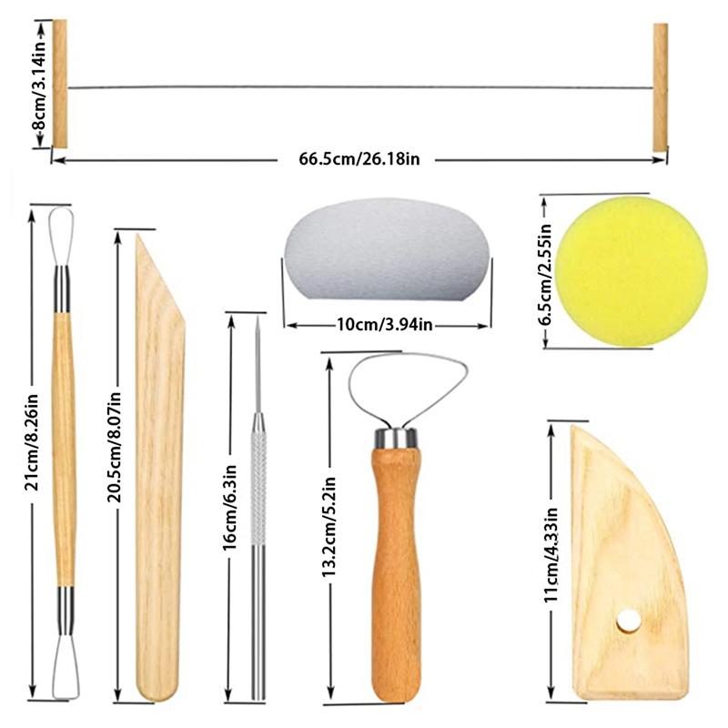 Набор инструментов для гончарной глины, 8 предметов, инструменты для лепки керамики, инструмент для деревянной губки