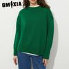 Свитер Осень Зима Пуловер с круглым вырезом Свободный свитер для женщин
