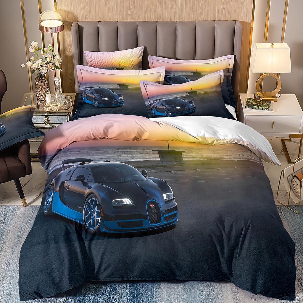 Sports Car Bedding 3D Digital Printing Two-Piece Quilt Set Three-Piece Home Textile