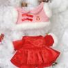 20CM Doll New Year's Clothing Red&white Mini Clothes New Doll Plush Cloak  20cm Cotton Doll