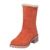 Women's Shoes Snow Boots Ladies Winter Shoes Fashion Flock Warm Boots Ankle Boots Short Bootie Slip-On Outside Shoes Botas