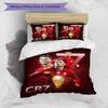 3pcs Soccer 7 (4) Design Cover Set - HD Printed Bedding with 1 Cover and 2 Pillowcases - Perfect for Home and Dorm Decor