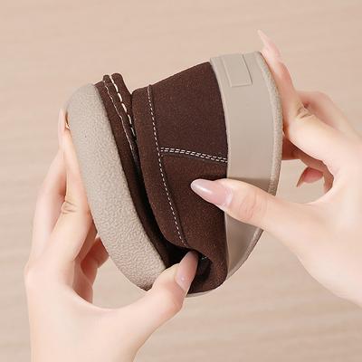 Весна и осень 2025 года замшевые туфли-дуду на мягкой подошве женские на плоской подошве повседневные одинарные туфли на один педаль удобные туфли для мамы