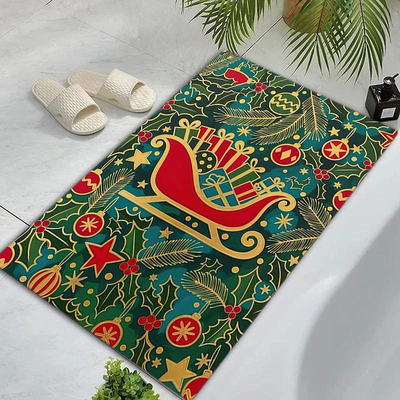 Christmas Nordic Design Carpet Home Decor Printing Room Protective Pad Bathroom Mat